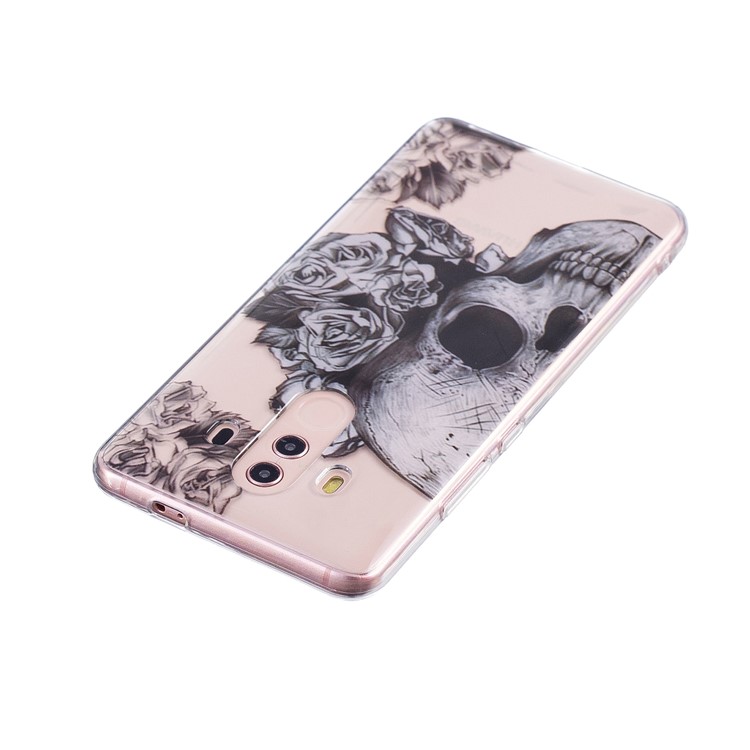 Pattern Printing IMD Soft TPU Case for Huawei Mate 10 Pro - Flowered Skull-5