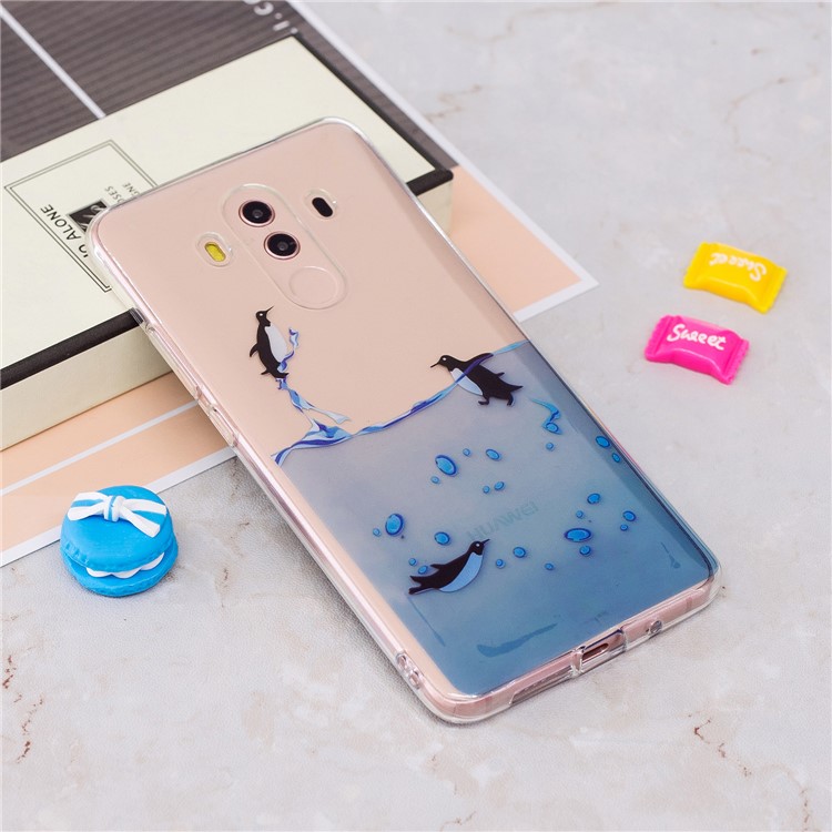 Pattern Printing IMD Soft TPU Cover for Huawei Mate 10 Pro - Penguin-2