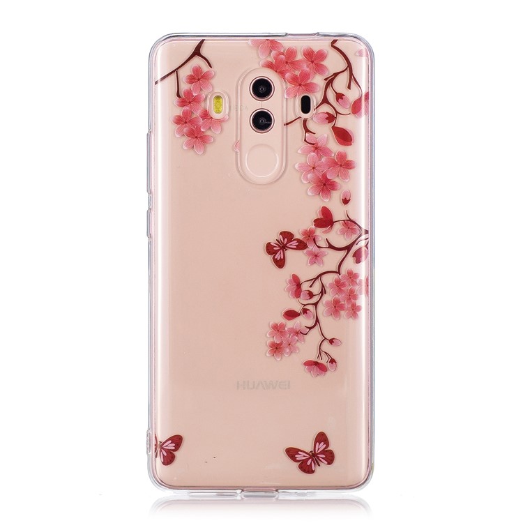 Pattern Printing IMD Soft TPU Shell for Huawei Mate 10 Pro - Flower and Butterfly-1