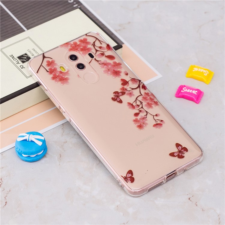 Pattern Printing IMD Soft TPU Shell for Huawei Mate 10 Pro - Flower and Butterfly-2