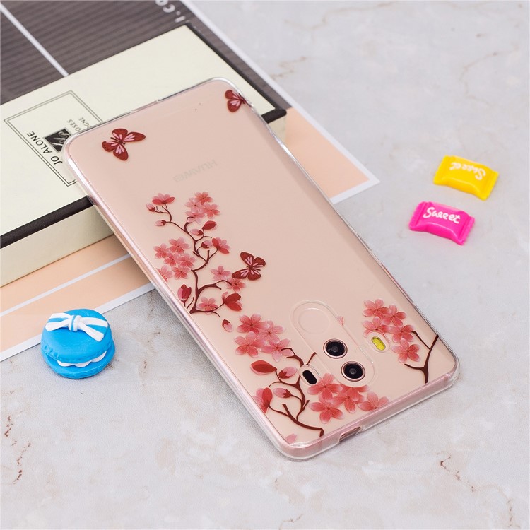 Pattern Printing IMD Soft TPU Shell for Huawei Mate 10 Pro - Flower and Butterfly-3