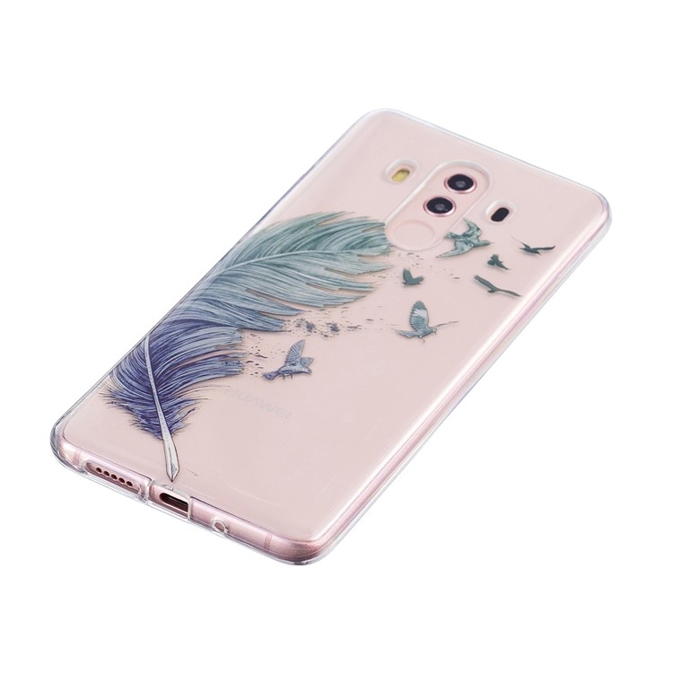 Pattern Printing IMD Soft TPU Phone Shell for Huawei Mate 10 Pro - Feather and Bird-4