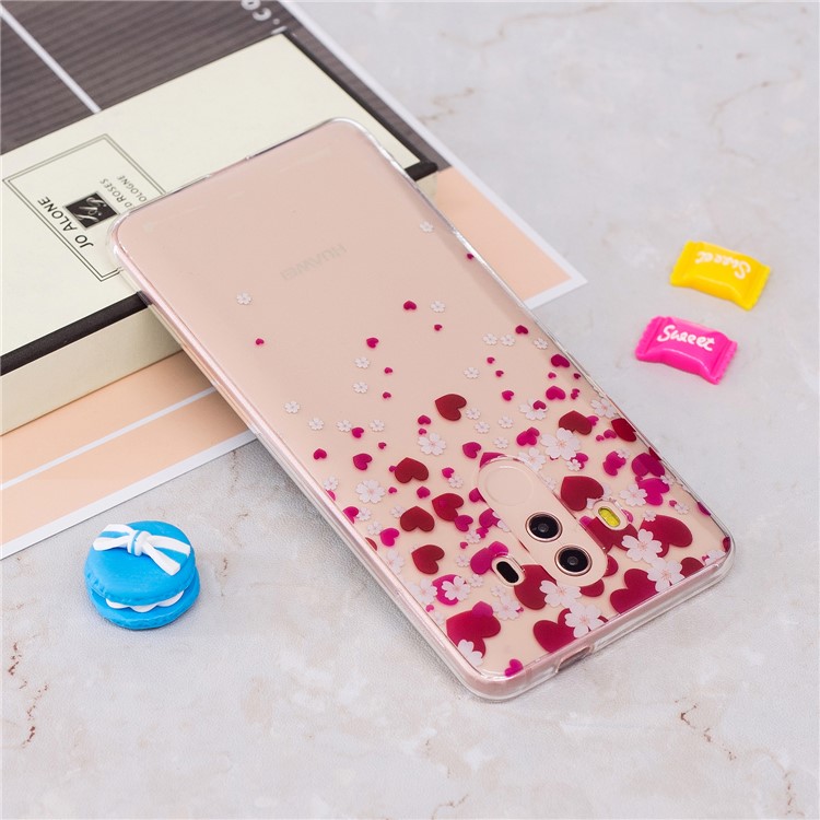 Patterned IMD Soft TPU Back Protector Case for Huawei Mate 10 Pro - Red Hearts-3