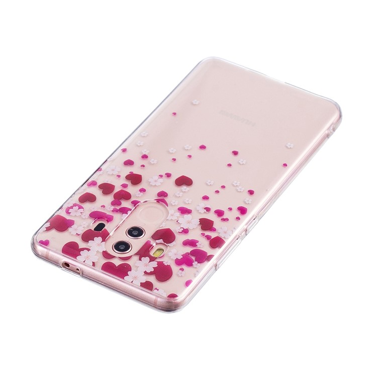 Patterned IMD Soft TPU Back Protector Case for Huawei Mate 10 Pro - Red Hearts-5