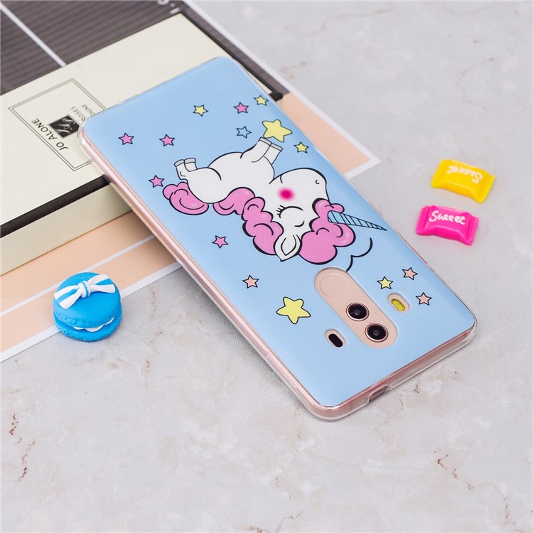Patterned Noctilucent IMD Soft TPU Gel Casing for Huawei Mate 10 Pro - Cute Unicorn-3