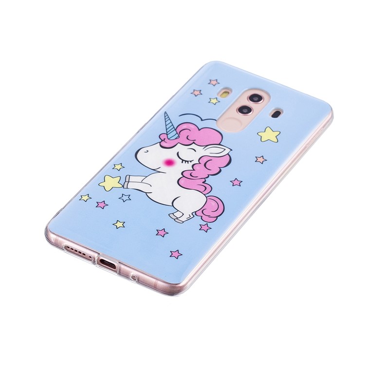 Patterned Noctilucent IMD Soft TPU Gel Casing for Huawei Mate 10 Pro - Cute Unicorn-4