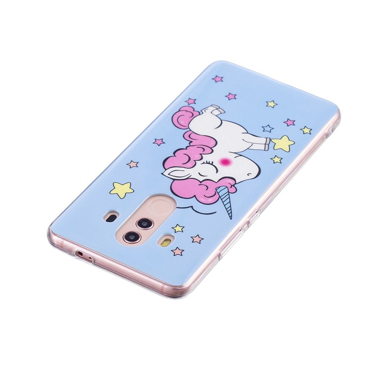 Patterned Noctilucent IMD Soft TPU Gel Casing for Huawei Mate 10 Pro - Cute Unicorn-5
