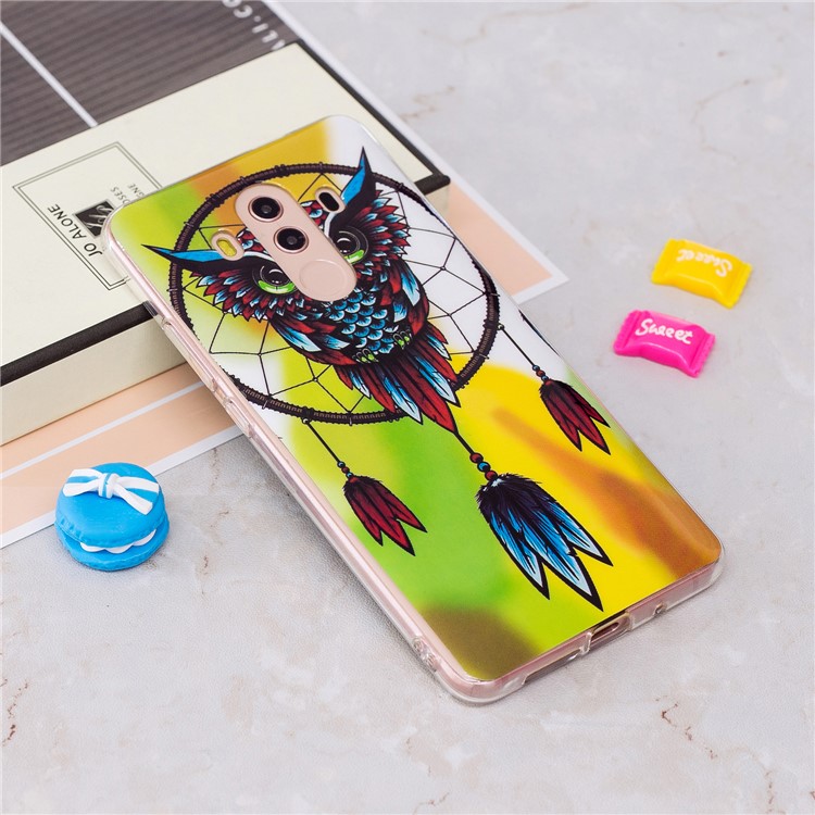 Patterned Noctilucent IMD Soft TPU Gel Case for Huawei Mate 10 Pro - Owl and Dream Catcher-2