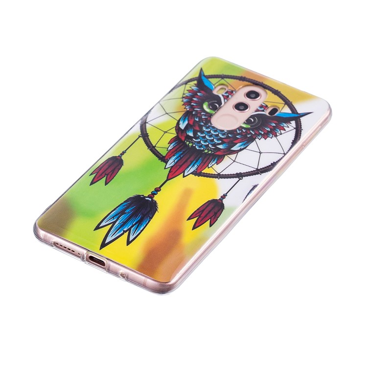 Patterned Noctilucent IMD Soft TPU Gel Case for Huawei Mate 10 Pro - Owl and Dream Catcher-4