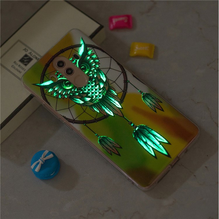 Patterned Noctilucent IMD Soft TPU Gel Case for Huawei Mate 10 Pro - Owl and Dream Catcher-6