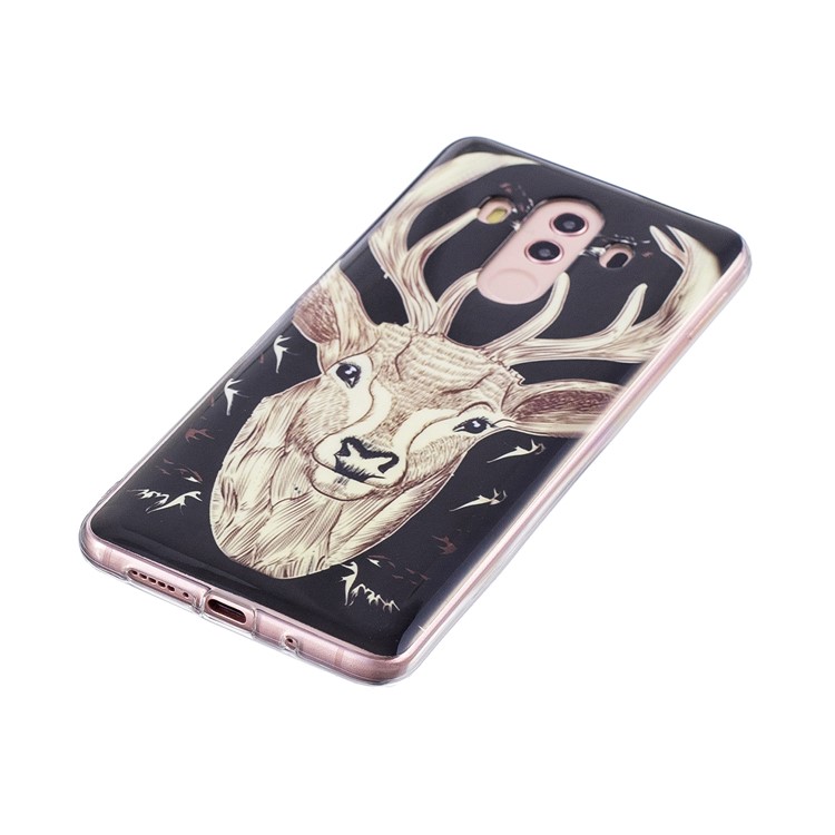Patterned Noctilucent IMD Soft TPU Gel Phone Case for Huawei Mate 10 Pro - Elk-4