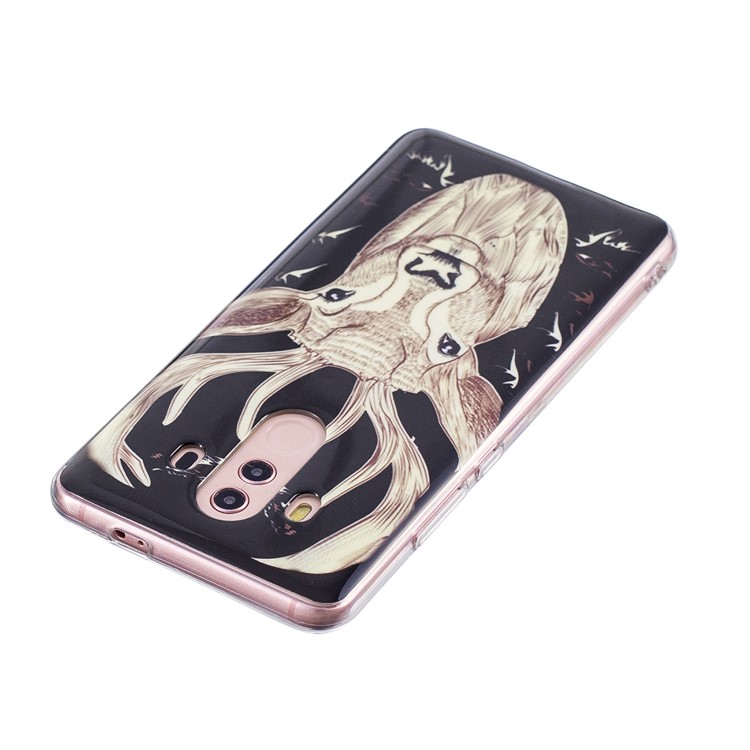 Patterned Noctilucent IMD Soft TPU Gel Phone Case for Huawei Mate 10 Pro - Elk-5