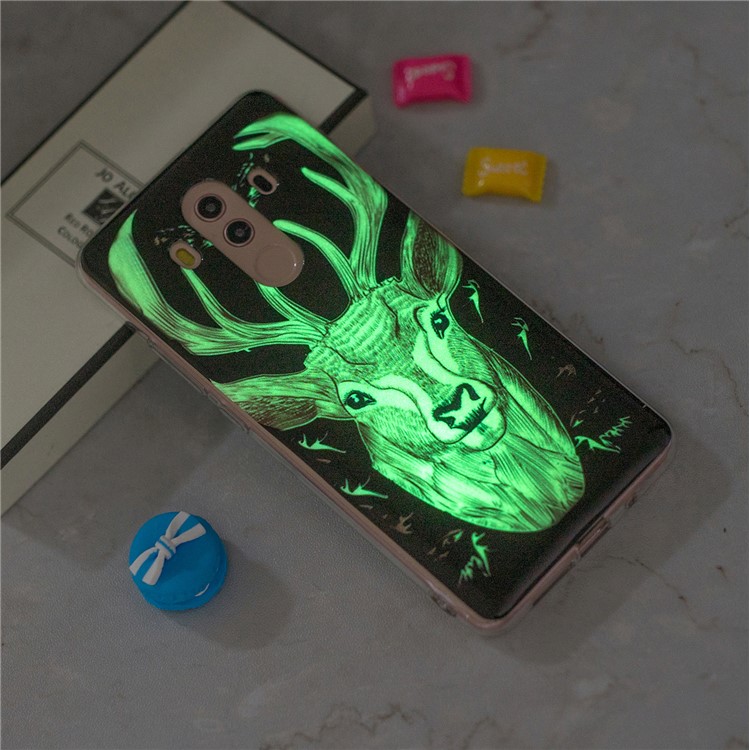 Patterned Noctilucent IMD Soft TPU Gel Phone Case for Huawei Mate 10 Pro - Elk-6