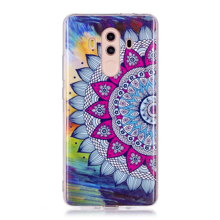 Patterned Noctilucent IMD Soft TPU Gel Phone Cover for Huawei Mate 10 Pro - Mandala-1