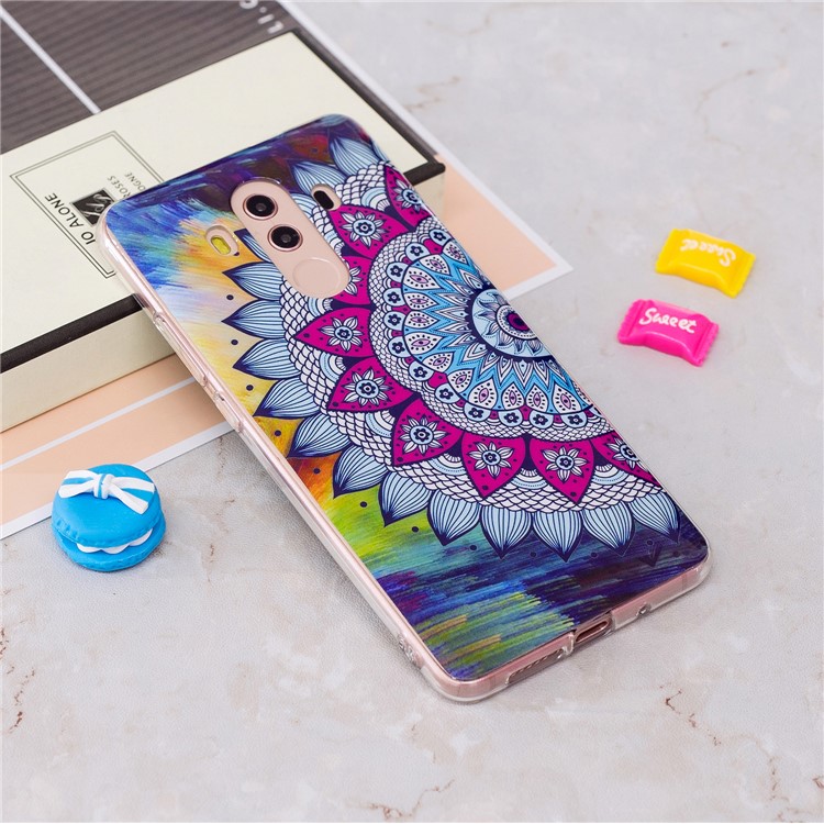 Patterned Noctilucent IMD Soft TPU Gel Phone Cover for Huawei Mate 10 Pro - Mandala-2