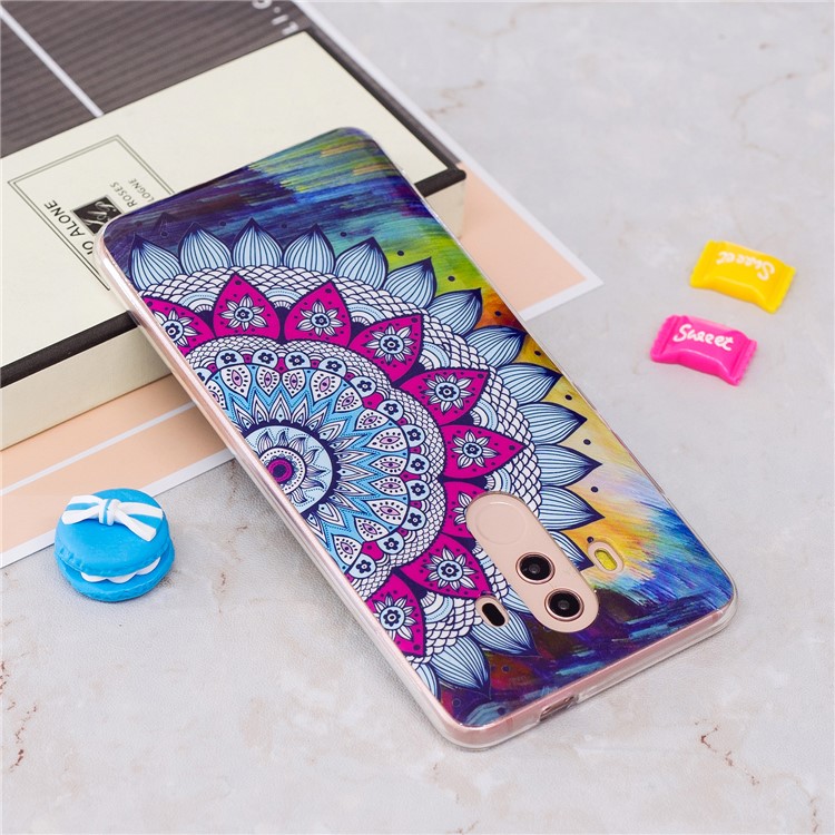 Patterned Noctilucent IMD Soft TPU Gel Phone Cover for Huawei Mate 10 Pro - Mandala-3