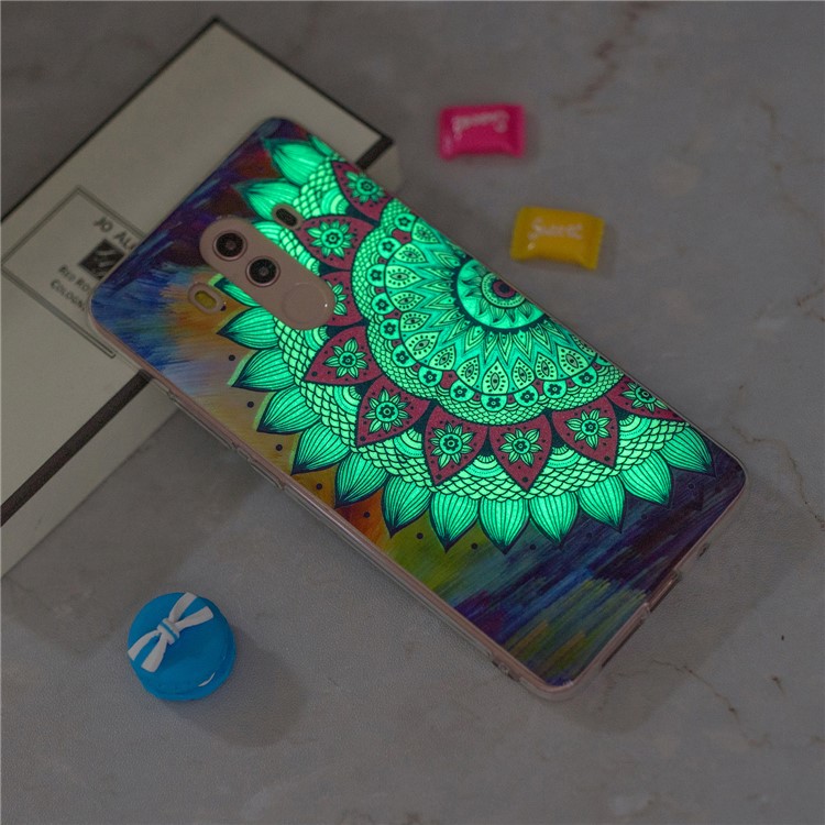 Patterned Noctilucent IMD Soft TPU Gel Phone Cover for Huawei Mate 10 Pro - Mandala-6