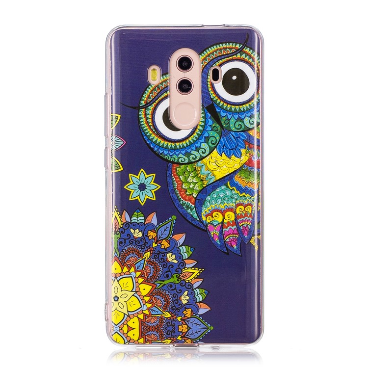 Patterned Noctilucent IMD Soft TPU Gel Phone Shell for Huawei Mate 10 Pro - Owl-1