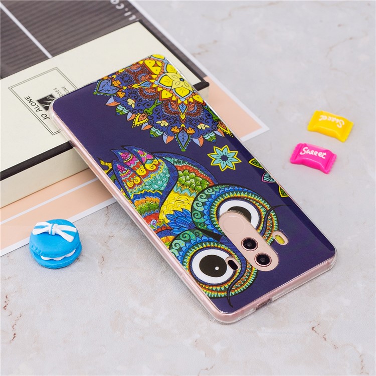 Patterned Noctilucent IMD Soft TPU Gel Phone Shell for Huawei Mate 10 Pro - Owl-3