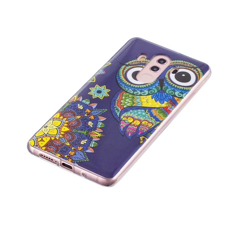 Patterned Noctilucent IMD Soft TPU Gel Phone Shell for Huawei Mate 10 Pro - Owl-4