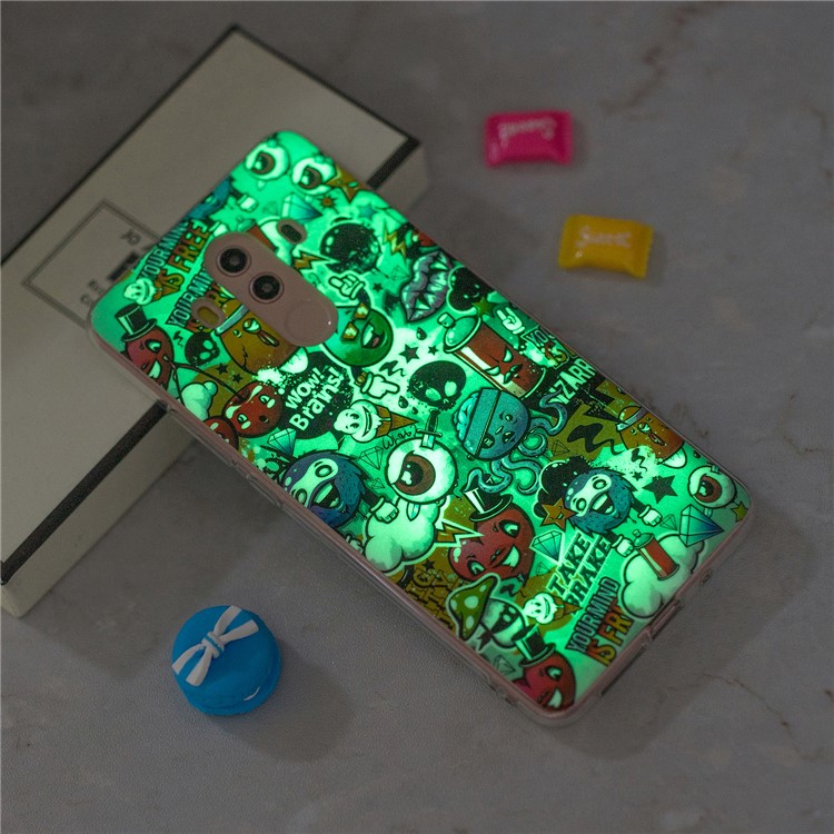 Patterned Noctilucent IMD Soft TPU Gel Phone Shell for Huawei Mate 10 Pro - Owl-6
