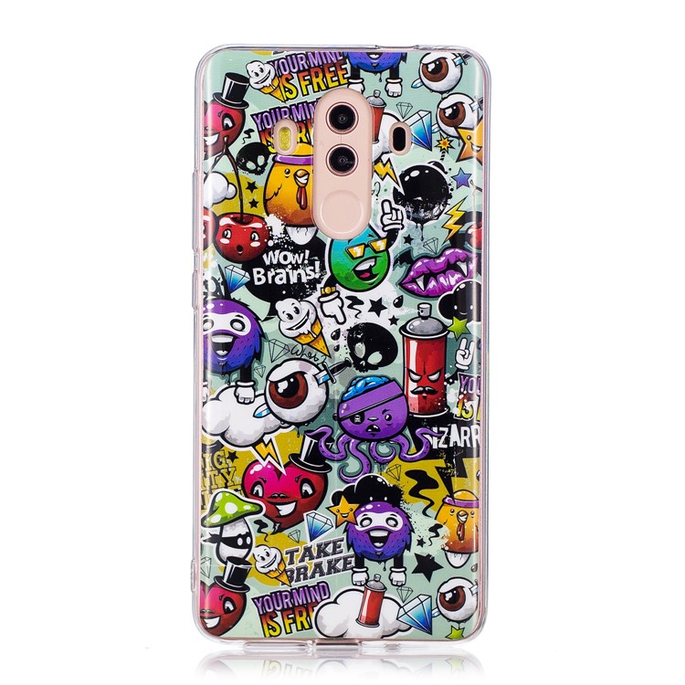 Patterned Noctilucent IMD Soft TPU Gel Mobile Phone Case for Huawei Mate 10 Pro - Sundry Patterns-1