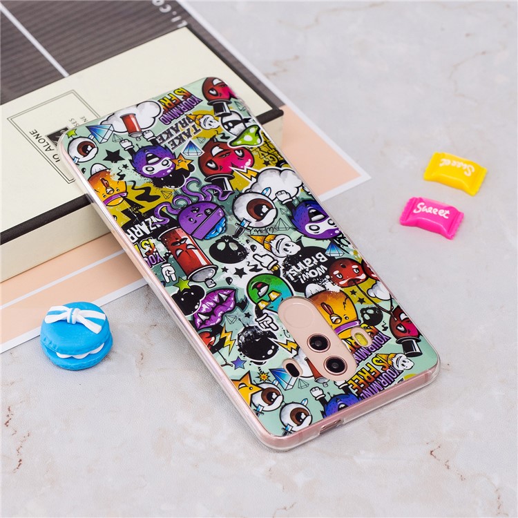 Patterned Noctilucent IMD Soft TPU Gel Mobile Phone Case for Huawei Mate 10 Pro - Sundry Patterns-3