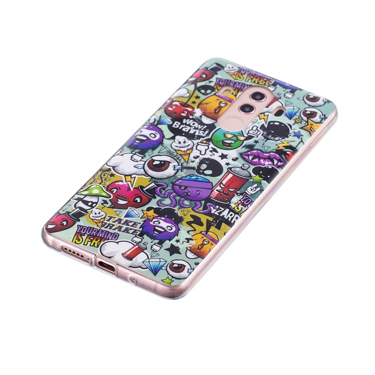 Patterned Noctilucent IMD Soft TPU Gel Mobile Phone Case for Huawei Mate 10 Pro - Sundry Patterns-4