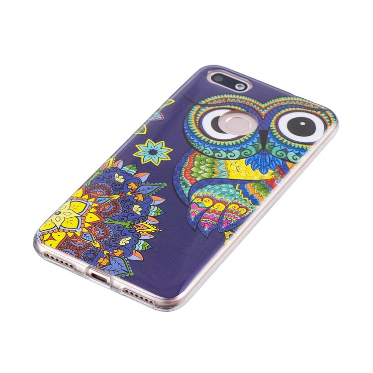Luminous Patterned IMD TPU Back Cover for Huawei P9 lite mini/Y6 Pro (2017)/Enjoy 7 - Owl-4