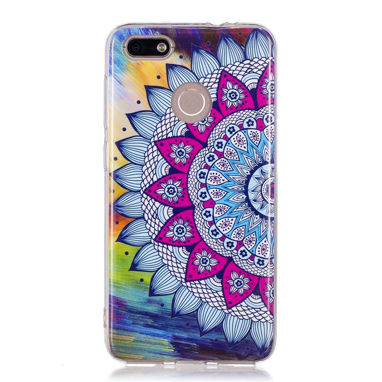 Luminous Patterned IMD TPU Back Cell Phone Case for Huawei P9 lite mini/Y6 Pro (2017)/Enjoy 7 - Mandala-1