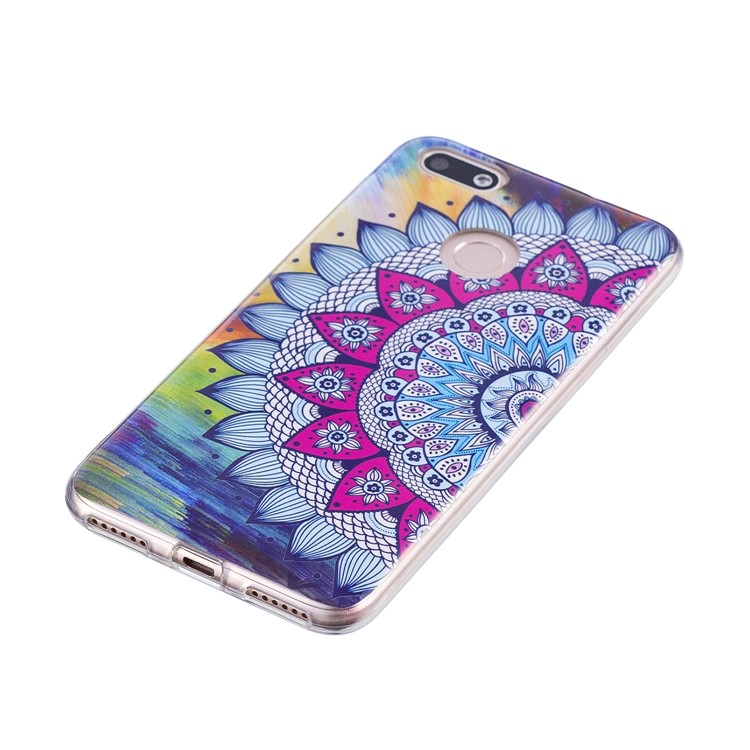 Luminous Patterned IMD TPU Back Cell Phone Case for Huawei P9 lite mini/Y6 Pro (2017)/Enjoy 7 - Mandala-4