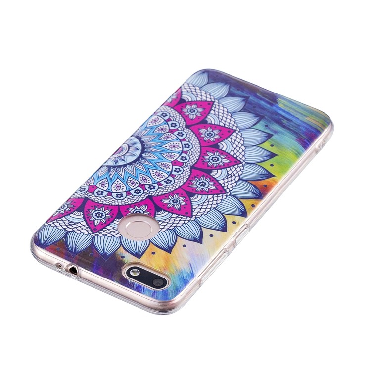 Luminous Patterned IMD TPU Back Cell Phone Case for Huawei P9 lite mini/Y6 Pro (2017)/Enjoy 7 - Mandala-5
