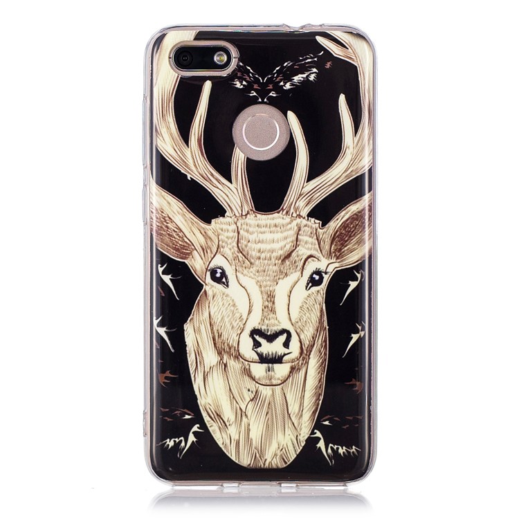 Luminous Patterned IMD TPU Mobile Phone Cover for Huawei P9 lite mini/Y6 Pro (2017)/Enjoy 7 - Elk-1