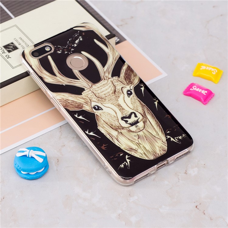 Luminous Patterned IMD TPU Mobile Phone Cover for Huawei P9 lite mini/Y6 Pro (2017)/Enjoy 7 - Elk-2