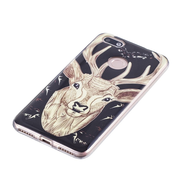 Luminous Patterned IMD TPU Mobile Phone Cover for Huawei P9 lite mini/Y6 Pro (2017)/Enjoy 7 - Elk-4