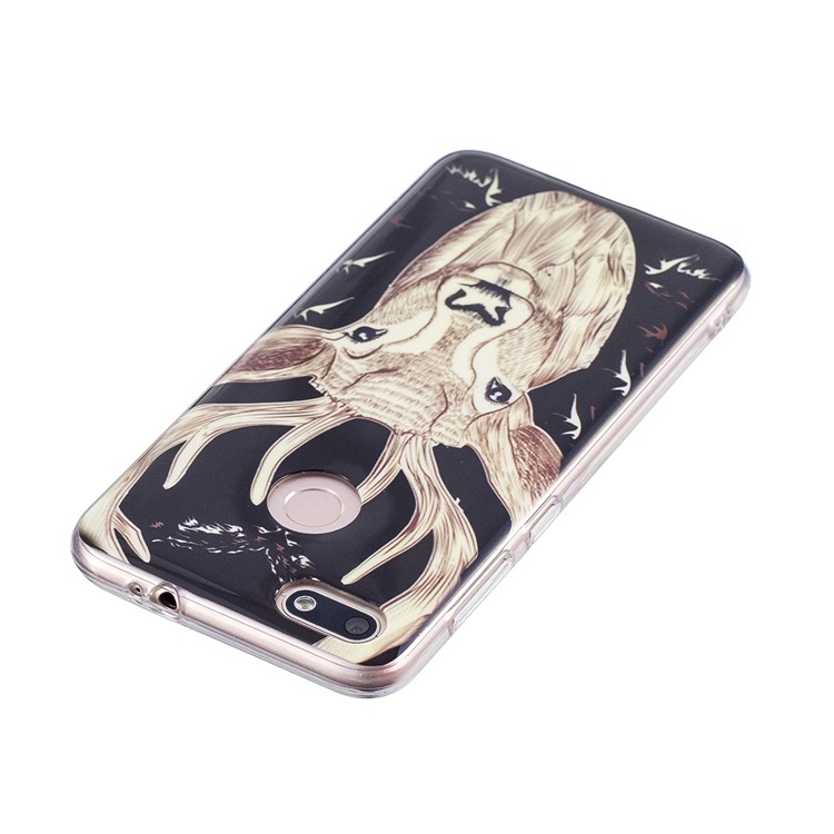 Luminous Patterned IMD TPU Mobile Phone Cover for Huawei P9 lite mini/Y6 Pro (2017)/Enjoy 7 - Elk-5