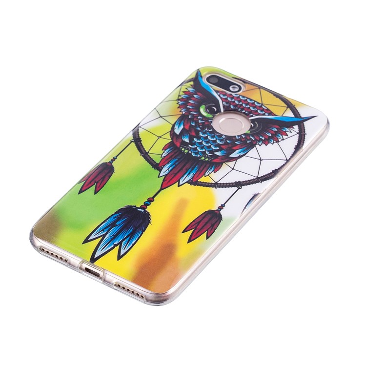 Luminous Patterned IMD TPU Cell Phone Cover for Huawei P9 lite mini/Y6 Pro (2017)/Enjoy 7 - Owl and Dream Catcher-4