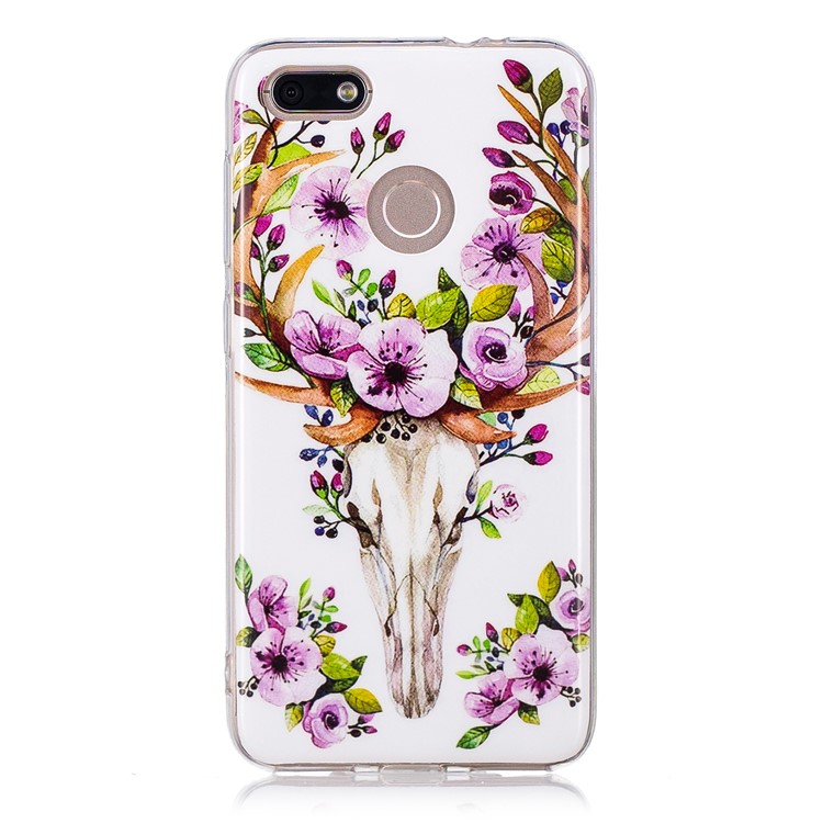 Luminous Patterned IMD TPU Protective Case for Huawei P9 lite mini/Y6 Pro (2017)/Enjoy 7 - Flowered Elk-1
