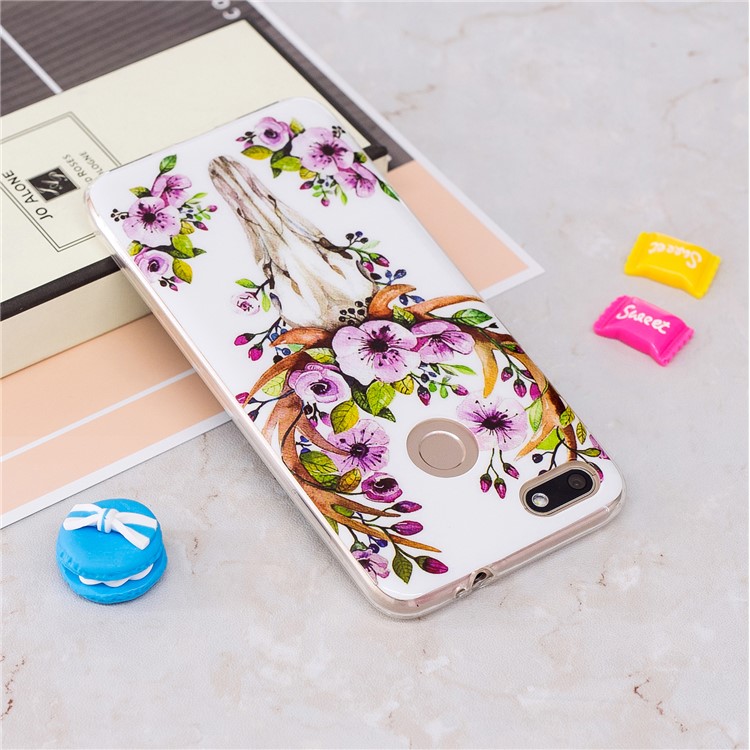 Luminous Patterned IMD TPU Protective Case for Huawei P9 lite mini/Y6 Pro (2017)/Enjoy 7 - Flowered Elk-3