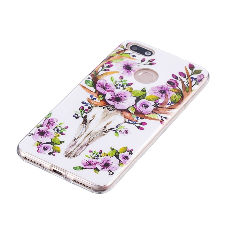 Luminous Patterned IMD TPU Protective Case for Huawei P9 lite mini/Y6 Pro (2017)/Enjoy 7 - Flowered Elk-4