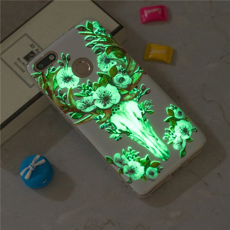 Luminous Patterned IMD TPU Protective Case for Huawei P9 lite mini/Y6 Pro (2017)/Enjoy 7 - Flowered Elk-6