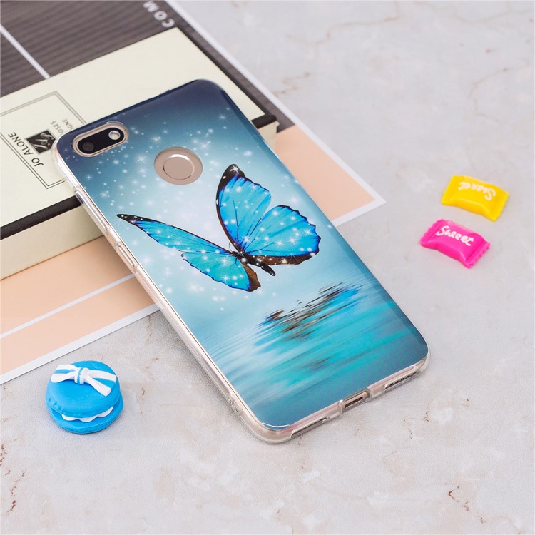 Luminous Patterned IMD TPU Protective Cover for Huawei P9 lite mini/Y6 Pro (2017)/Enjoy 7 - Butterfly-2