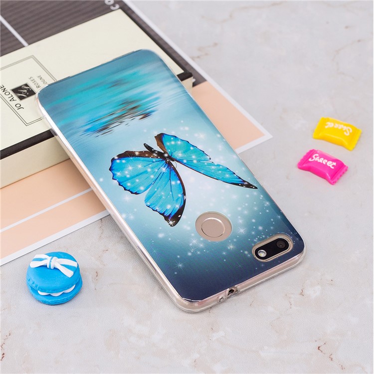 Luminous Patterned IMD TPU Protective Cover for Huawei P9 lite mini/Y6 Pro (2017)/Enjoy 7 - Butterfly-3