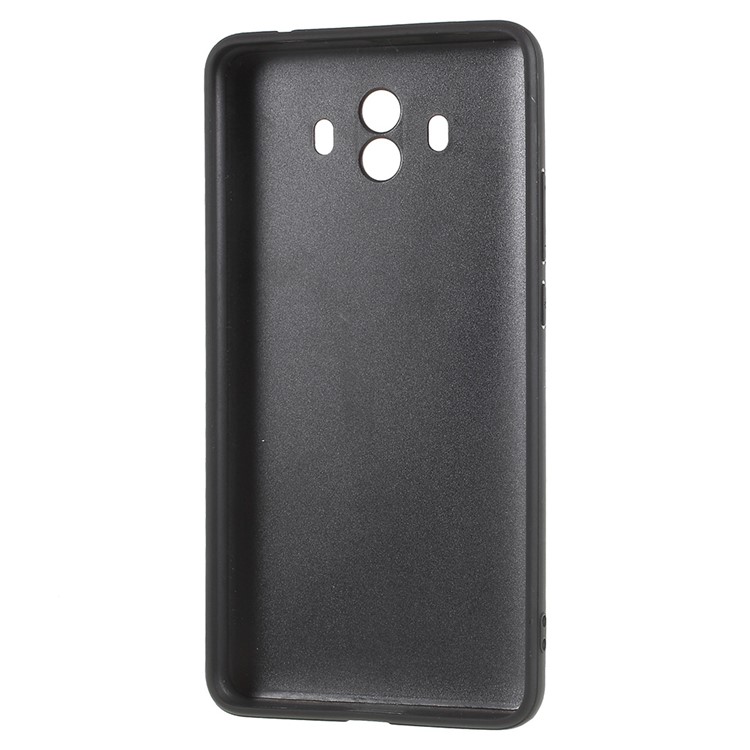 For Huawei Mate 10 Split Leather Coated TPU Kickstand Card Holder Case - Black-7