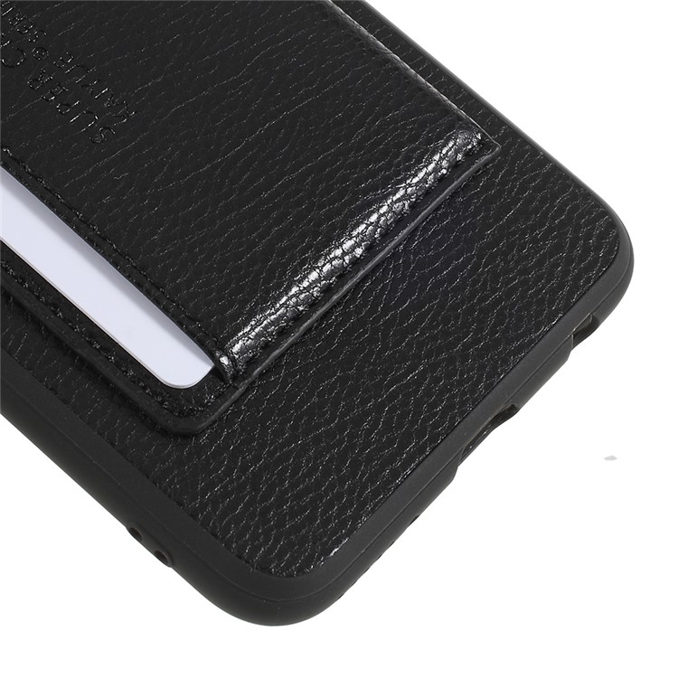 PU Leather Coated TPU Kickstand Card Holder Case for Huawei Honor V10/View 10 - Black-5