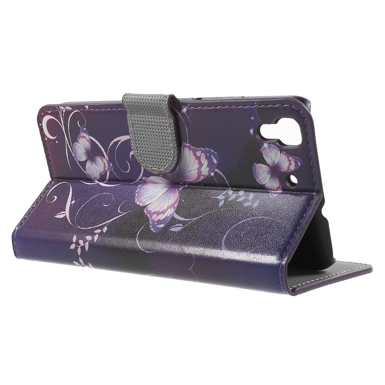 Diary Style Wallet Leather Cover for Huawei Honor 4A / Y6 - Purple Butterfly-3
