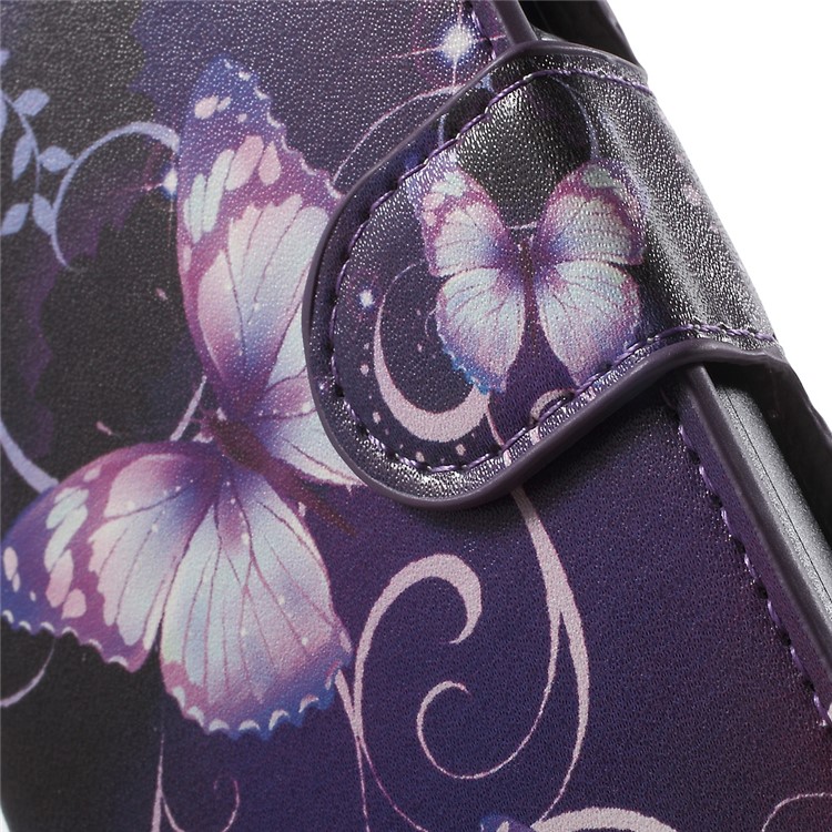 Diary Style Wallet Leather Cover for Huawei Honor 4A / Y6 - Purple Butterfly-7