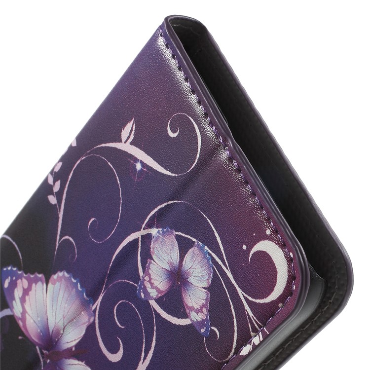 Diary Style Wallet Leather Cover for Huawei Honor 4A / Y6 - Purple Butterfly-8