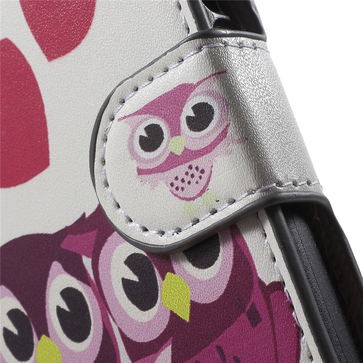 Protective Leather Stand Case for Huawei Honor 4A / Y6 - Sweet Owl Family-7