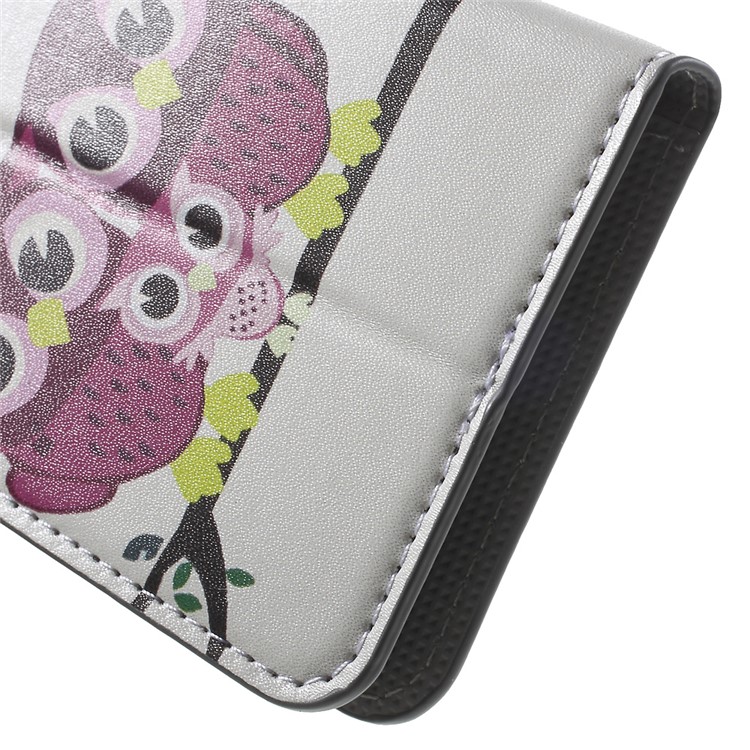 Protective Leather Stand Case for Huawei Honor 4A / Y6 - Sweet Owl Family-8